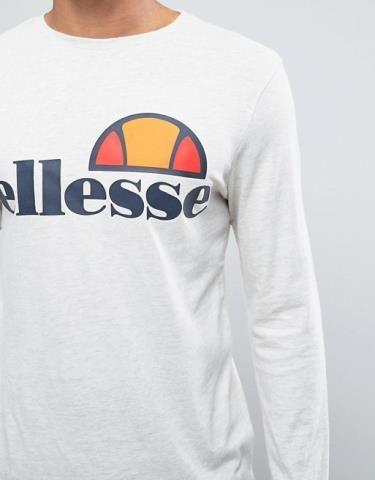 Dirt-Cheap Logo - For Men Ellesse Long Sleeve With Logo In Oatmeal T Shirt Dirt Cheap