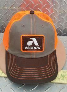 Asgrow Logo - ASGROW Soybeans STONE BROWN BLAZE orange MESH Trademark Logo CAP HAT