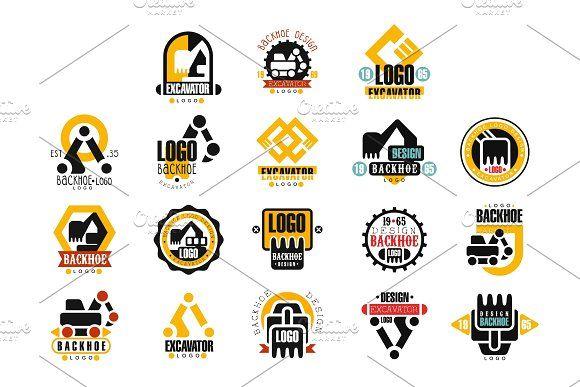 Excavator Logo - Excavator logo design set, backhoe service vector Illustrations ...