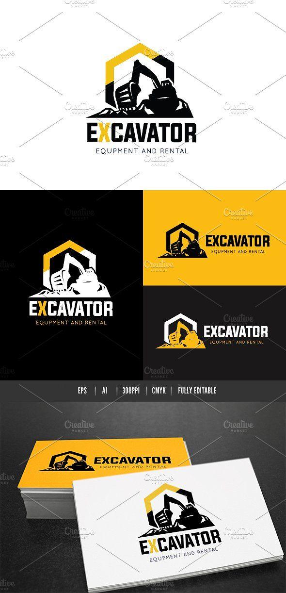 Excavator Logo - Excavator Logo Logo Templates Creative Market