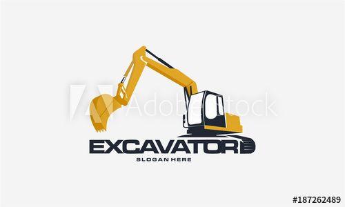 Excavator Logo - Excavator logo designs concept vector illustration this stock