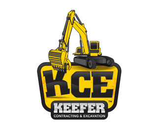 Excavator Logo - KCE Keefer Contracting & Excavation construction logo. Logo Love