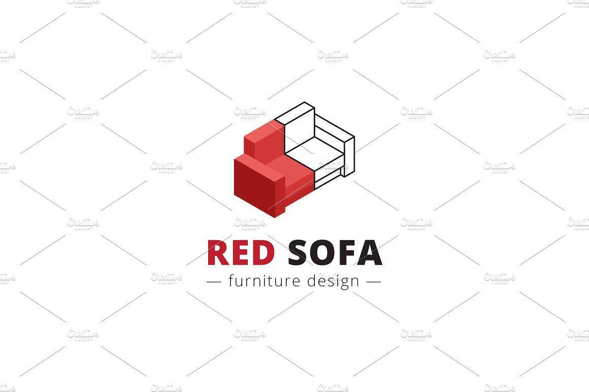 Trapezoid Logo - Red Sofa Logo ~ Logo Templates ~ Creative Market
