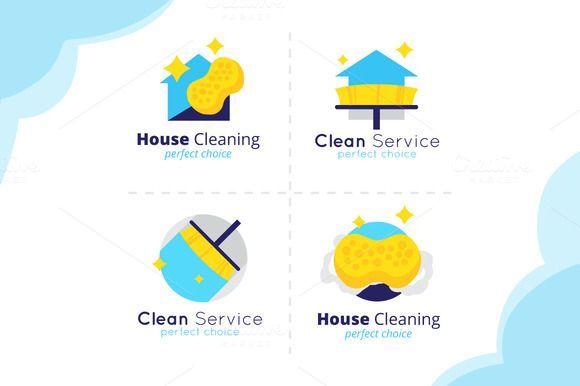 Trapezoid Logo - House Cleaning Logos Set by Trapezoid. Trapezoid