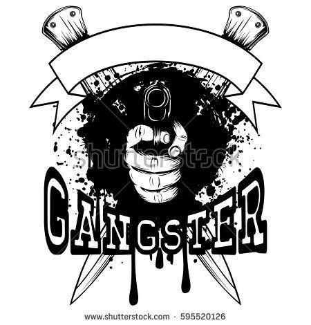 Ganster Logo - gangster logo design vector illustration hand pistol on crossed ...
