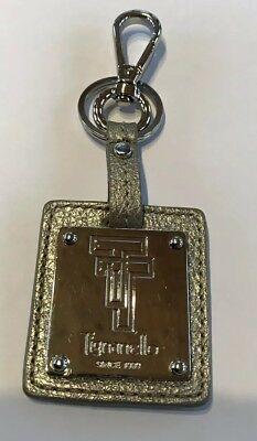 Tignanello Logo - TIGNANELLO BLUE LEATHER Purse Fob Handbag Charm Key Chain