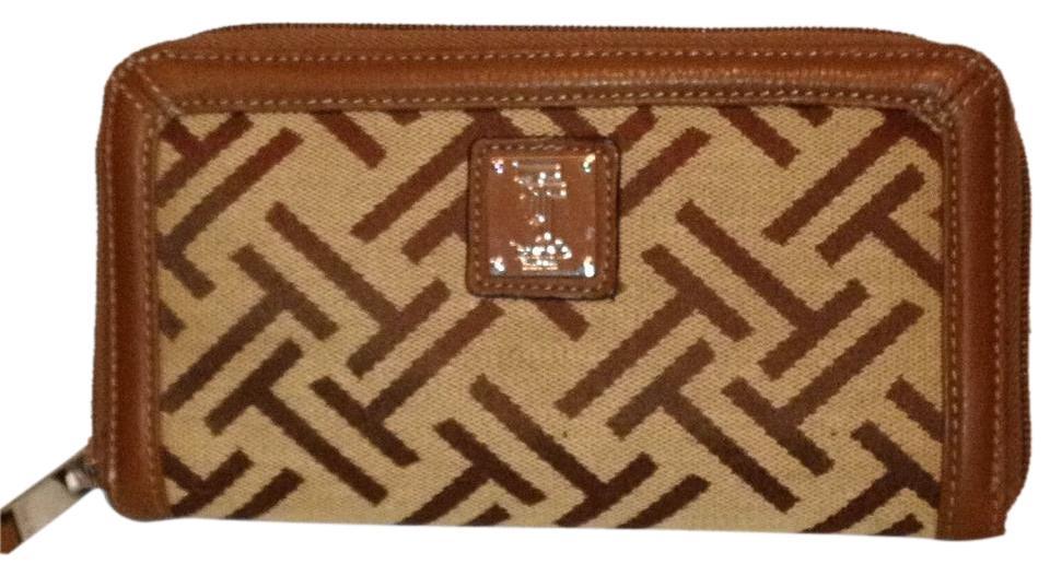 Tignanello Logo - Tignanello Brown Signature Logo Print Zip Around Wallet