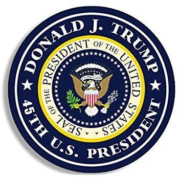 President Logo - American Vinyl Round Donald J Trump 45th US President