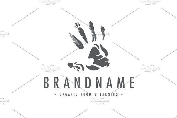 Handprint Logo - Farming Handprint Logo ~ Logo Templates ~ Creative Market