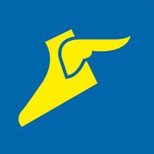 Yellow and Blue Company Logo - Yellow shoe Logos