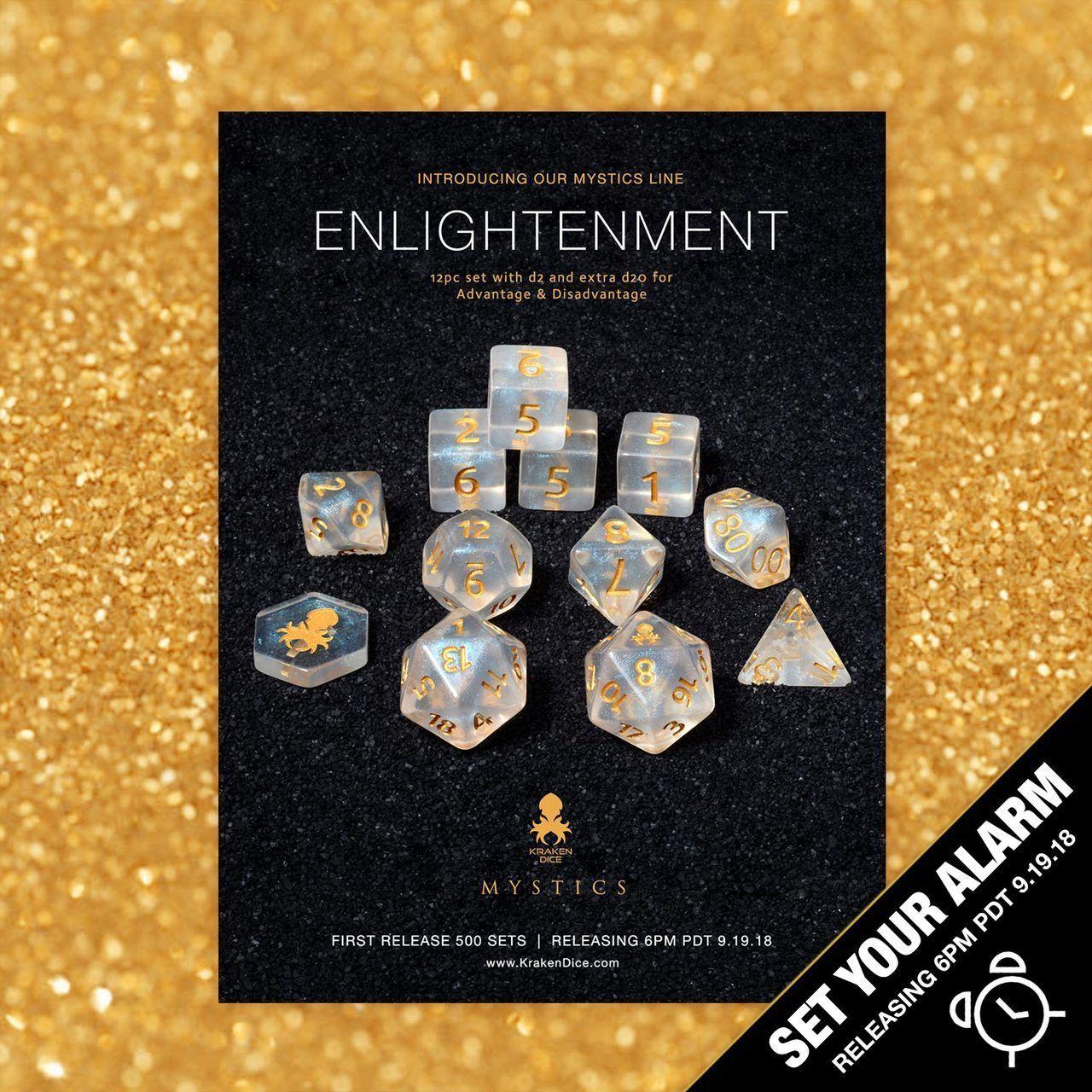 Enlightenment Logo - Enlightenment Mystics 12pc DnD Dice Set With Kraken Logo