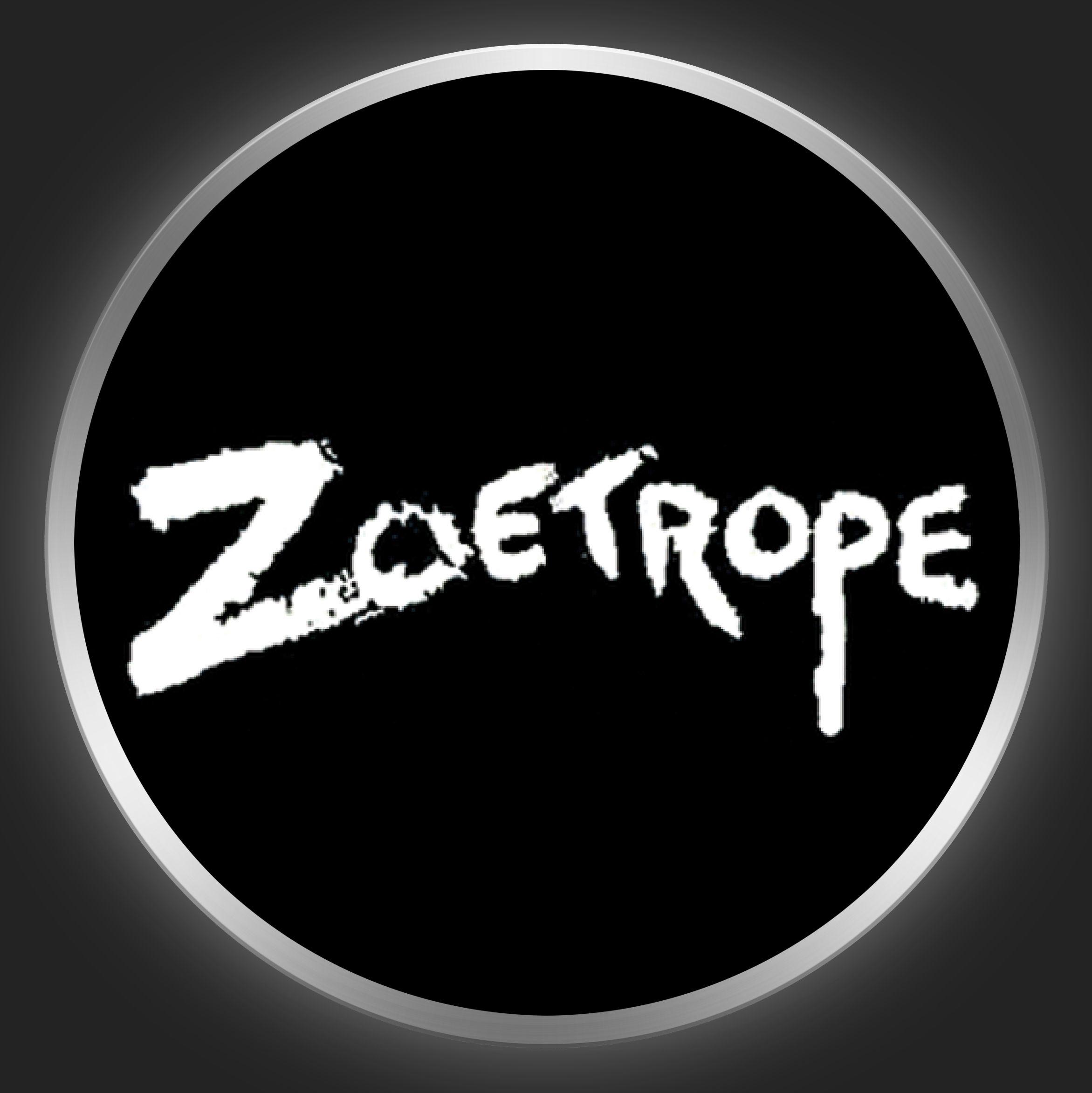 Zoetrope Logo - ZOETROPE - White Logo On Black Button-