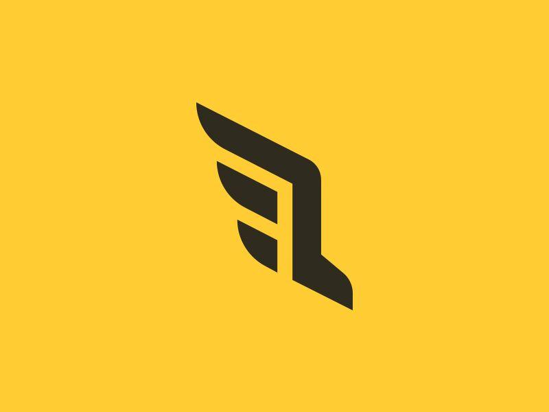 Yellow Shoe with Wing Logo - Run / Wings Logo Concept