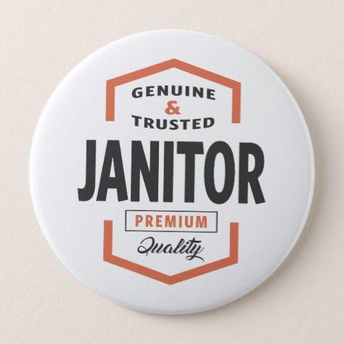 Janitor Logo - Janitor Logo Gift Ideas. Pinback Button. Janitor