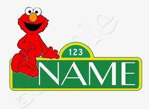 Elmo Logo - Iron on Transfer PERSONALISED ELMO SESAME STREET LOGO 10x16cm