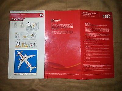 AviancaTaca Logo - AVIANCA TACA NICA AVIATECA LACSA Airlines Embraer E190 safety card