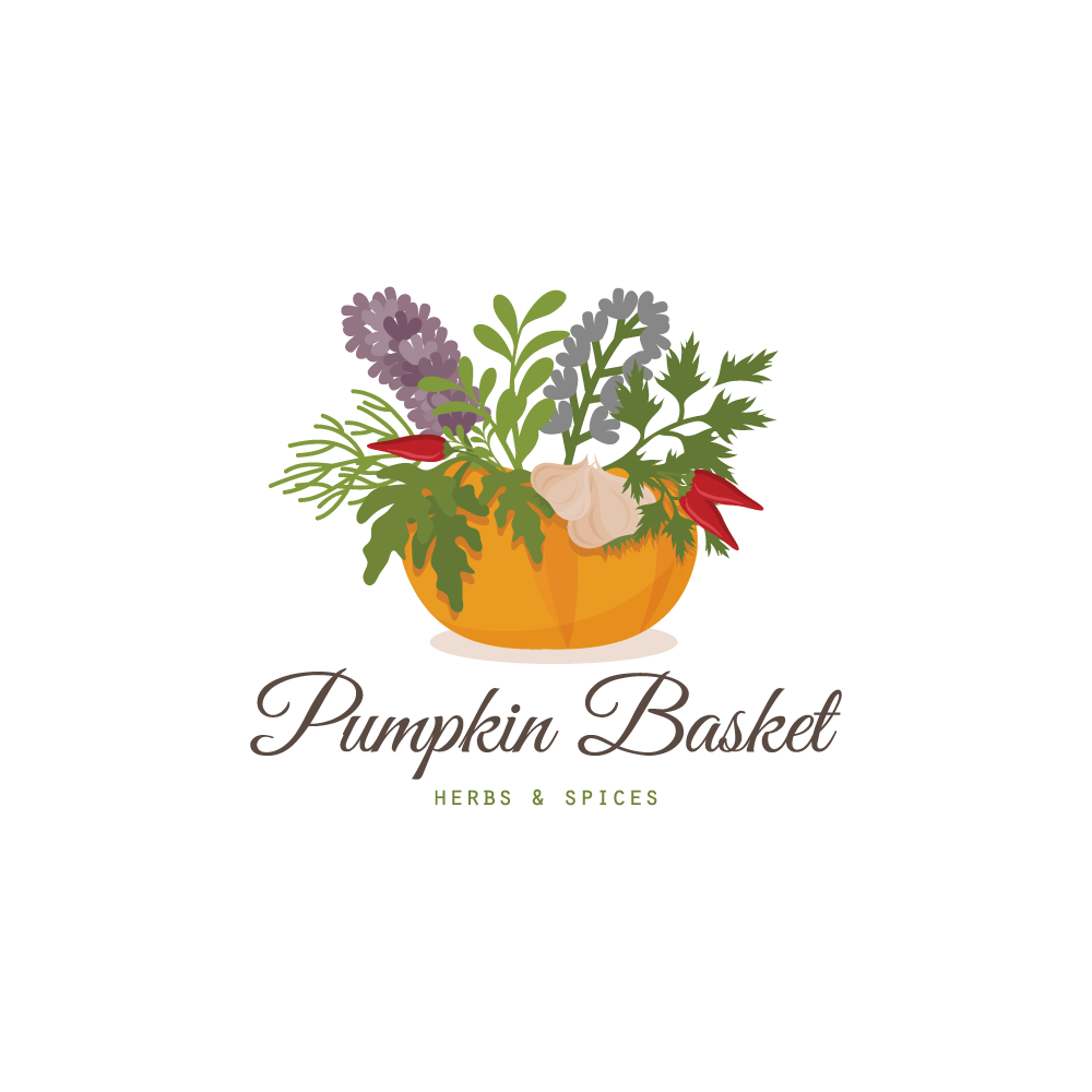 Pumpkin Logo - Pumpkin Basket Herbs and Spices Logo Design