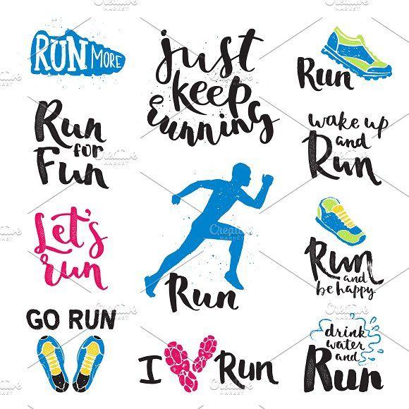 Marathon-Running Logo - Vector running marathon logo Illustrations Creative Market