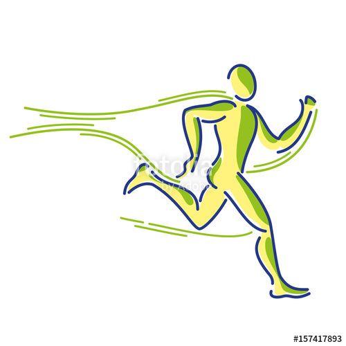 Marathon-Running Logo - Vector Logo Runner line athlete marathon running team club event ...