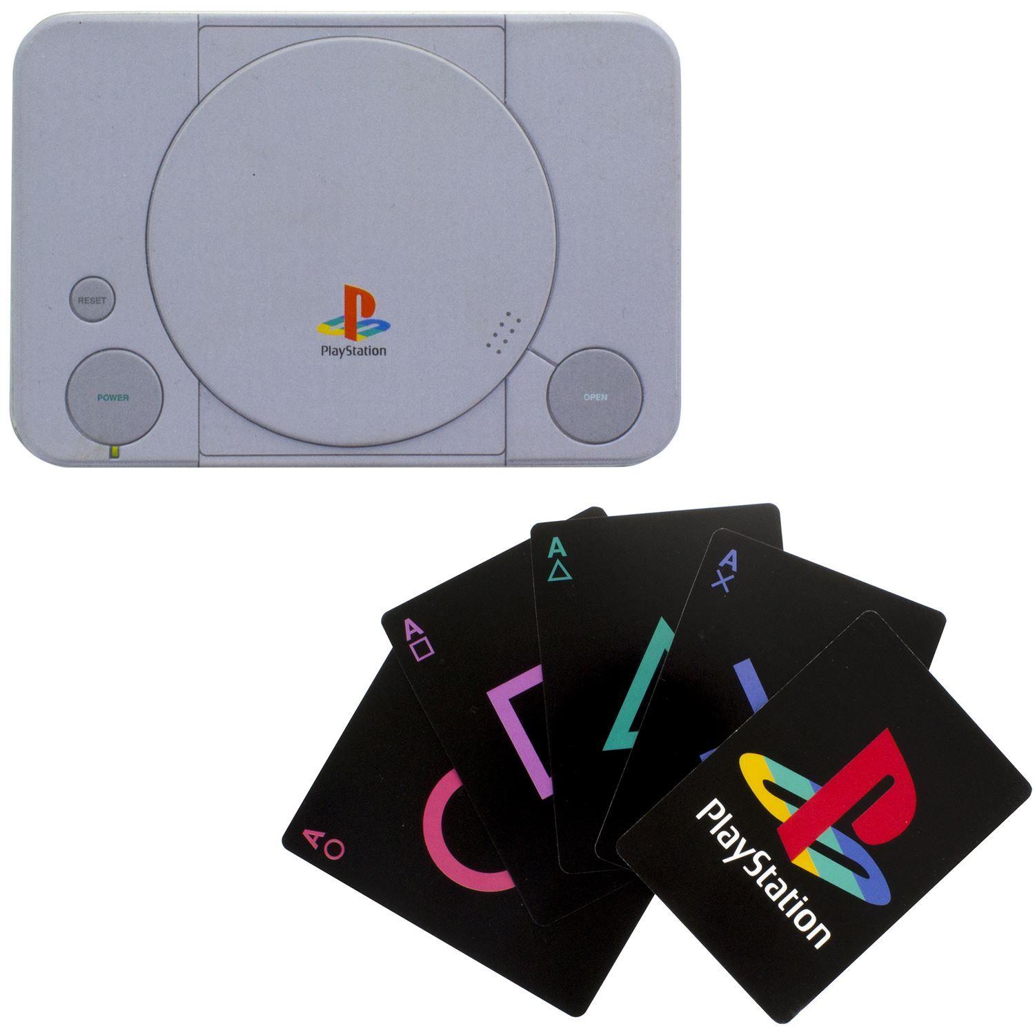 Playstatino Logo - Official Playstation Logo Playing Cards In PS One Console Shaped Tin