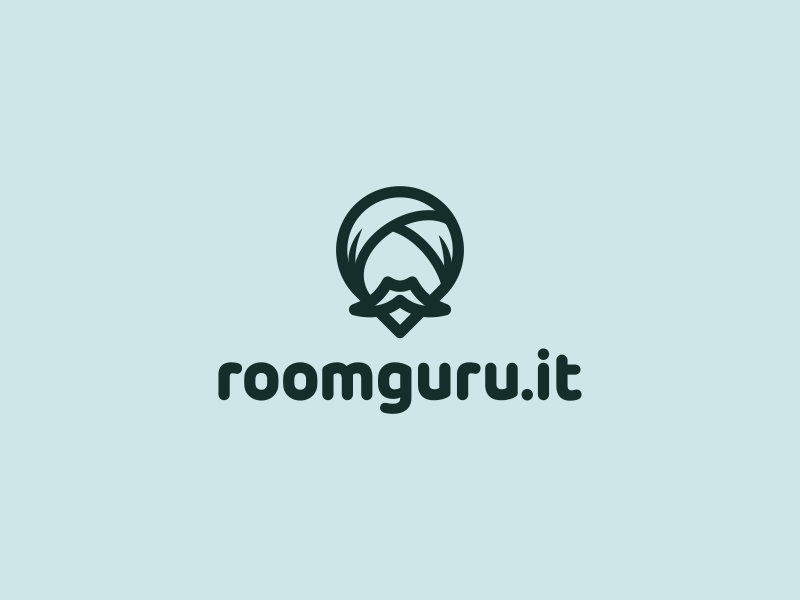Guru Logo - Pin Mark + Head = Room Guru Logo Design by Dalius Stuoka | logo ...