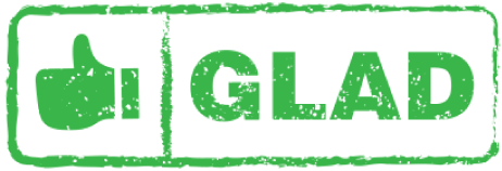 Glad Logo - Make Abuse Disappear Online Accountability Tool. Empowering