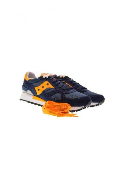 Saucony Logo - SAUCONY Shadow blue shoe with yellow logo - Motor Jeans Abbigliamento