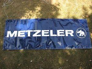 Metzeler Logo - BLUE & WHITE METZELER TIRE ADVERTISING BANNER SIGN ELEPHANT LOGO 7 ...