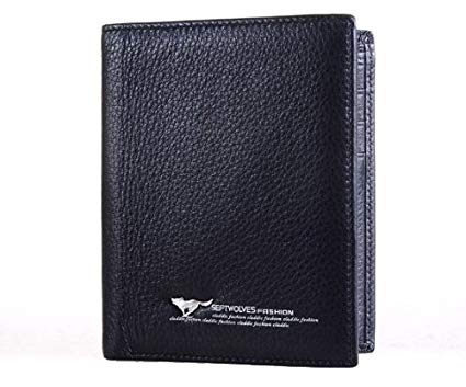 Septwolves Logo - On Sales! SEPTWOLVES Mens Black Leather Designer Wallet: Amazon.co ...