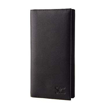 Septwolves Logo - SEPTWOLVES Mens Genuine Soft Black Leather Tall Credit Card Holder