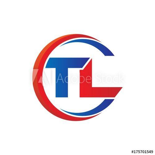 TL Logo - tl logo vector modern initial swoosh circle blue and red this