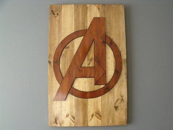 Wooden Logo - Poster Sized Wooden Avengers Logo | Etsy