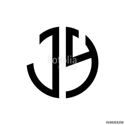 Jy Logo - initial letters logo jy black monogram circle round shape vector ...
