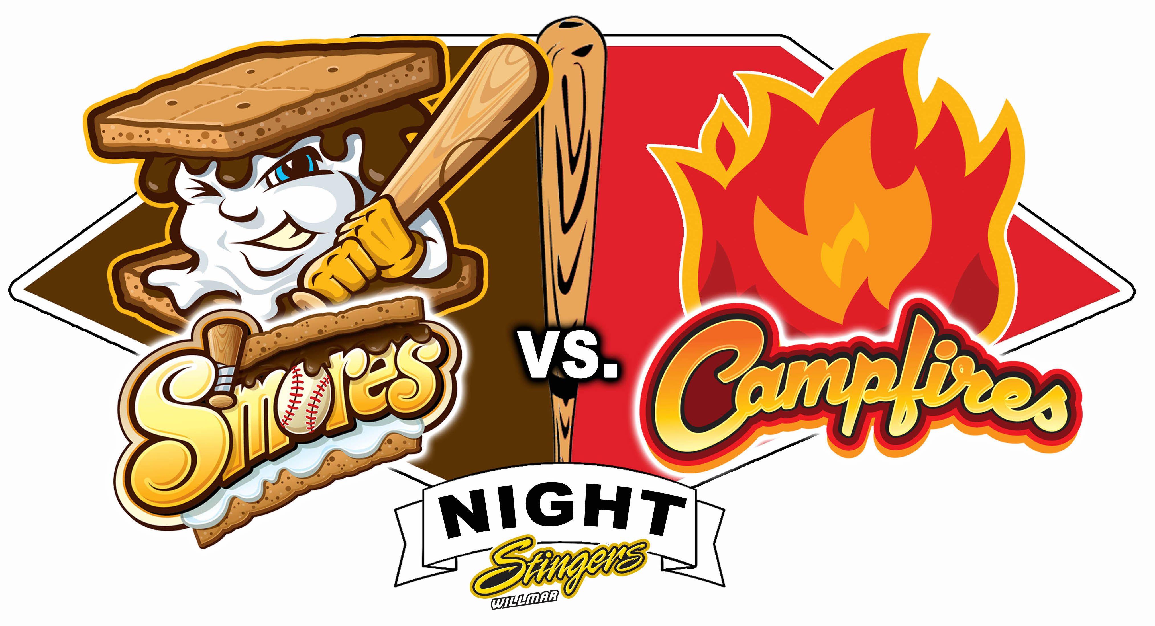 S'mores Logo - S'mores vs. Campfires Night! Stingers : Willmar Stingers