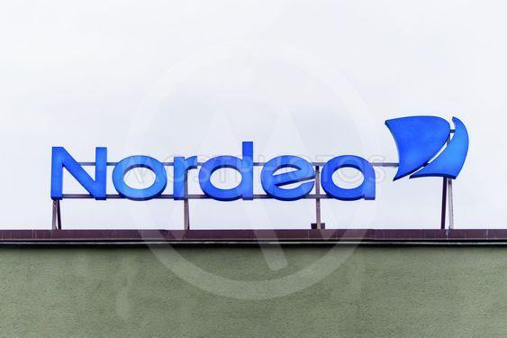 Nordea Logo - Nordea logo on a rooftop du...
