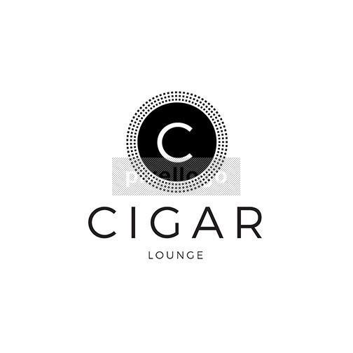 Cigar Logo - Cigar lounge Logo- Black Emblem Monogram