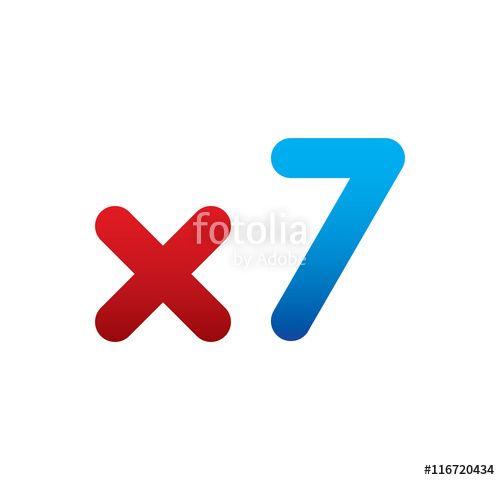 X7 Logo - x7 logo initial blue and red