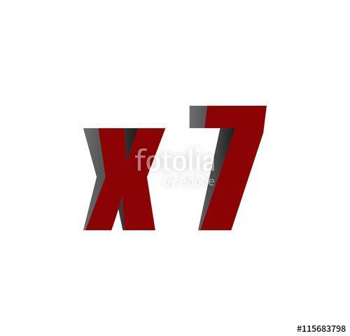 X7 Logo - x7 logo initial red and shadow