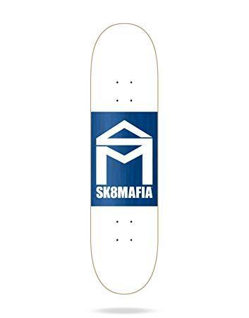 SK8MAFIA Logo - Sk8Mafia House Logo WHT Double Skateboard, White, 8 x 32 : Amazon