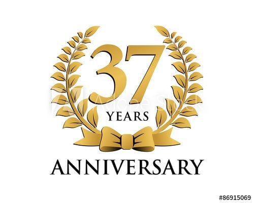 37 Logo - anniversary logo ribbon wreath 37 this stock vector