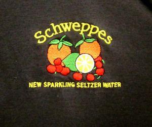 Schweppes Logo - SCHWEPPES logo medium polo shirt Sparkling Seltzer Water polyester