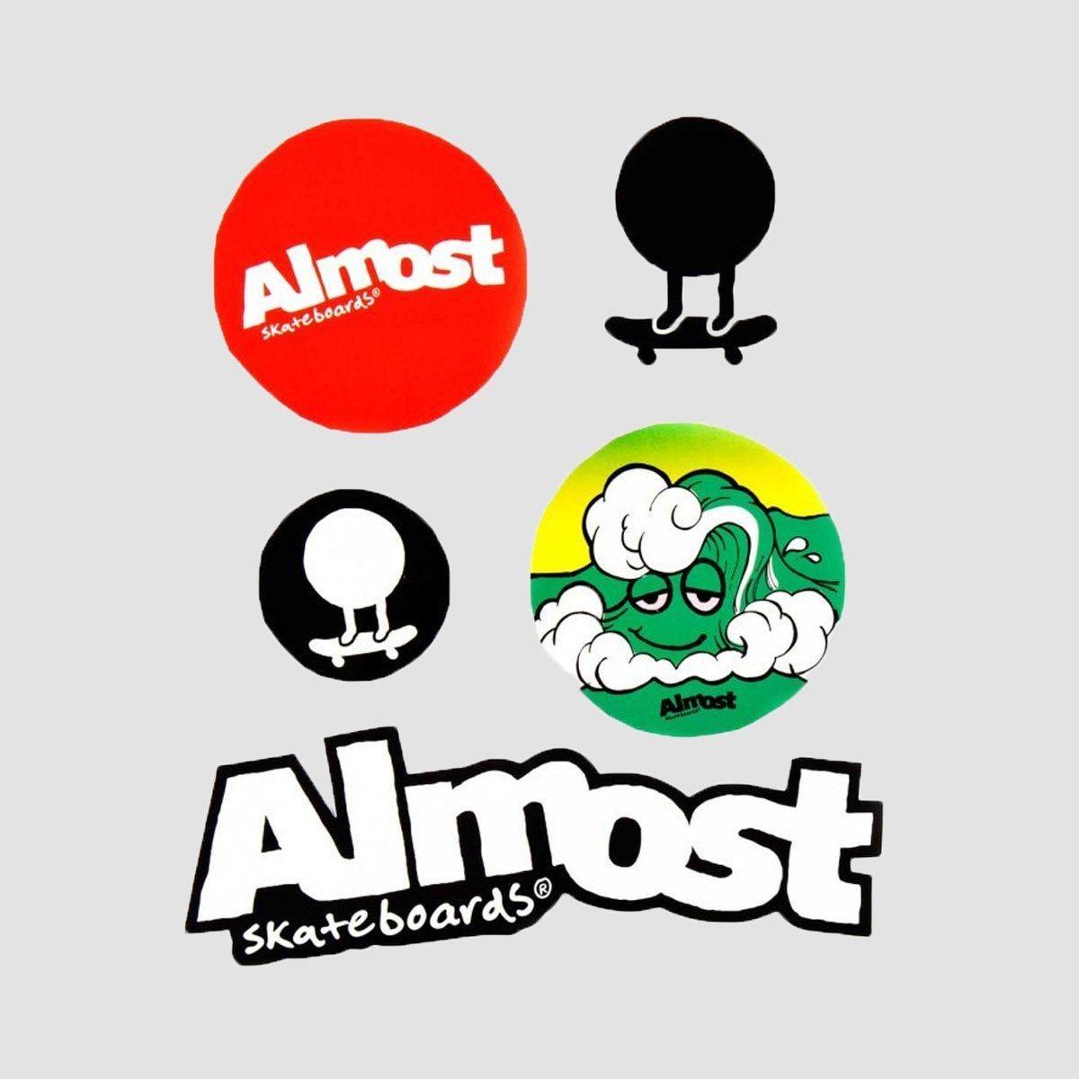 Almost Logo - Almost Skateboarding Sticker Pack-1 Multi x5