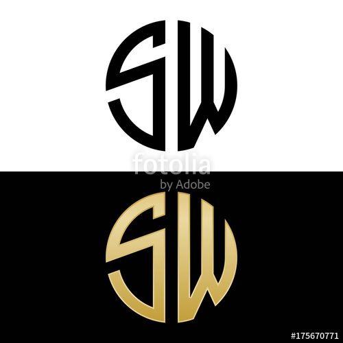 SW Logo - sw initial logo circle shape vector black and gold