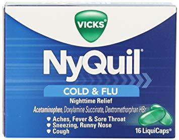 Nyquil Logo - Vicks NyQuil Cough Cold and Flu Nighttime Relief, 16