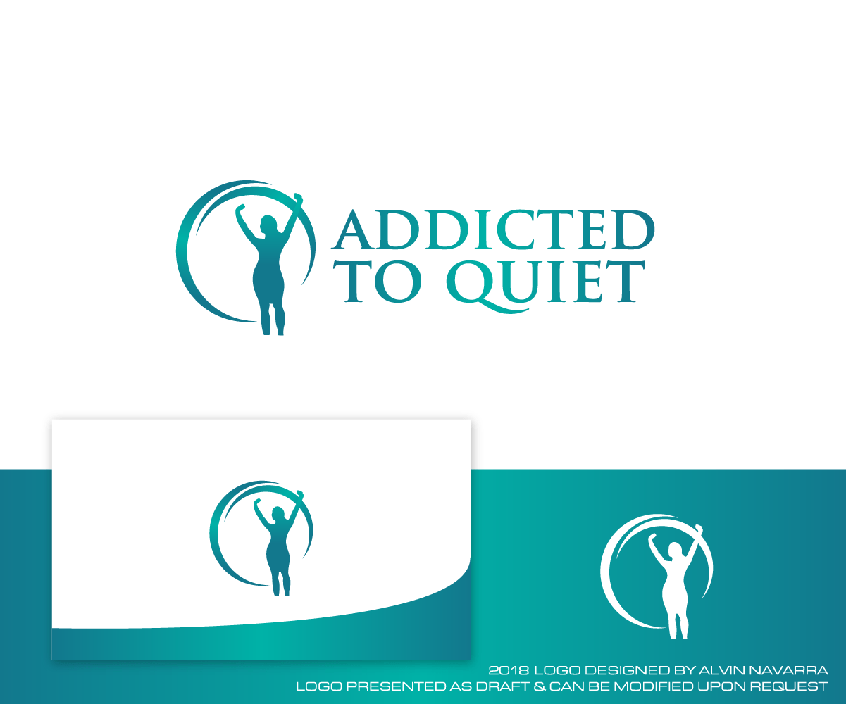 Quiet Logo - Feminine, Playful Logo Design for Addicted to Quiet by alvinnavarra ...