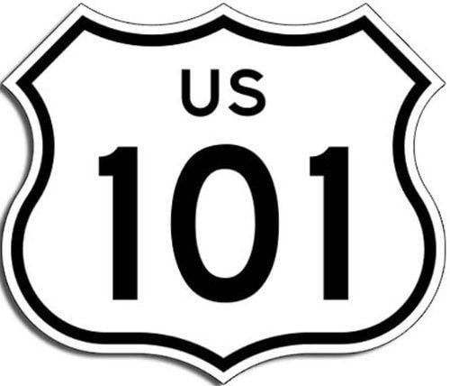 Freeway Logo - American Vinyl US Highway 101 Sign Shaped Sticker