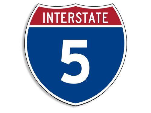 Freeway Logo - American Vinyl Interstate 5 Freeway Sign Shaped Bumper