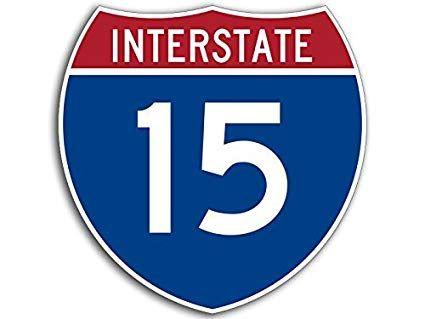 Freeway Logo - American Vinyl Interstate 15 Freeway Sign Shaped Bumper