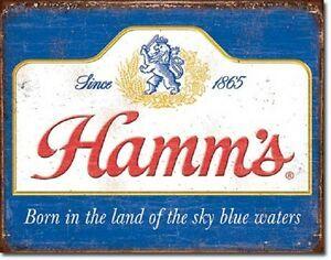 Hamm's Logo - Hamm's Sky Blue Waters Logo Distressed Advertising Retro Vintage