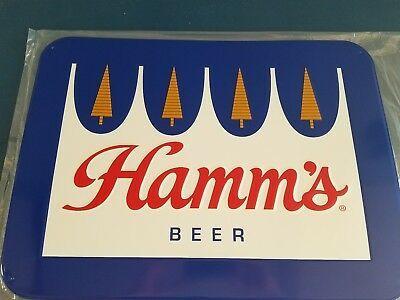 Hamm's Logo - L HAMMS BEER Crown Logo Tin Bar Sign Land Of Sky Blue Waters